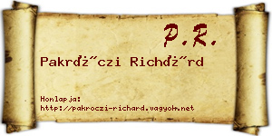 Pakróczi Richárd névjegykártya